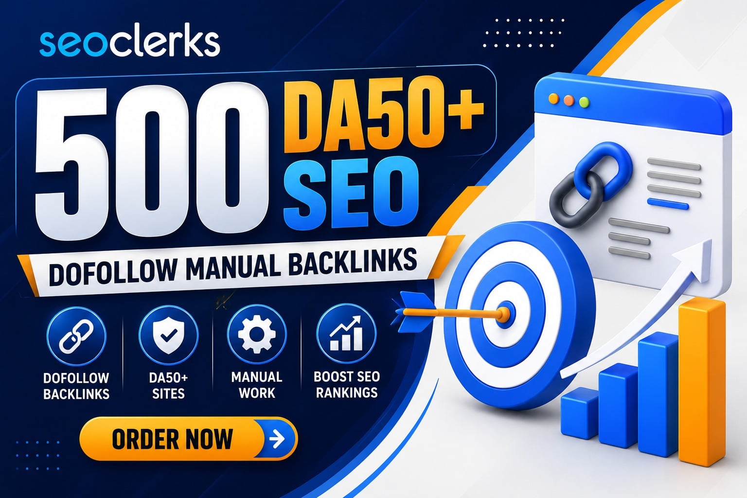 I Will Provide 500 High Quality DA50+ Manual Do-Follow SEO Backlinks
