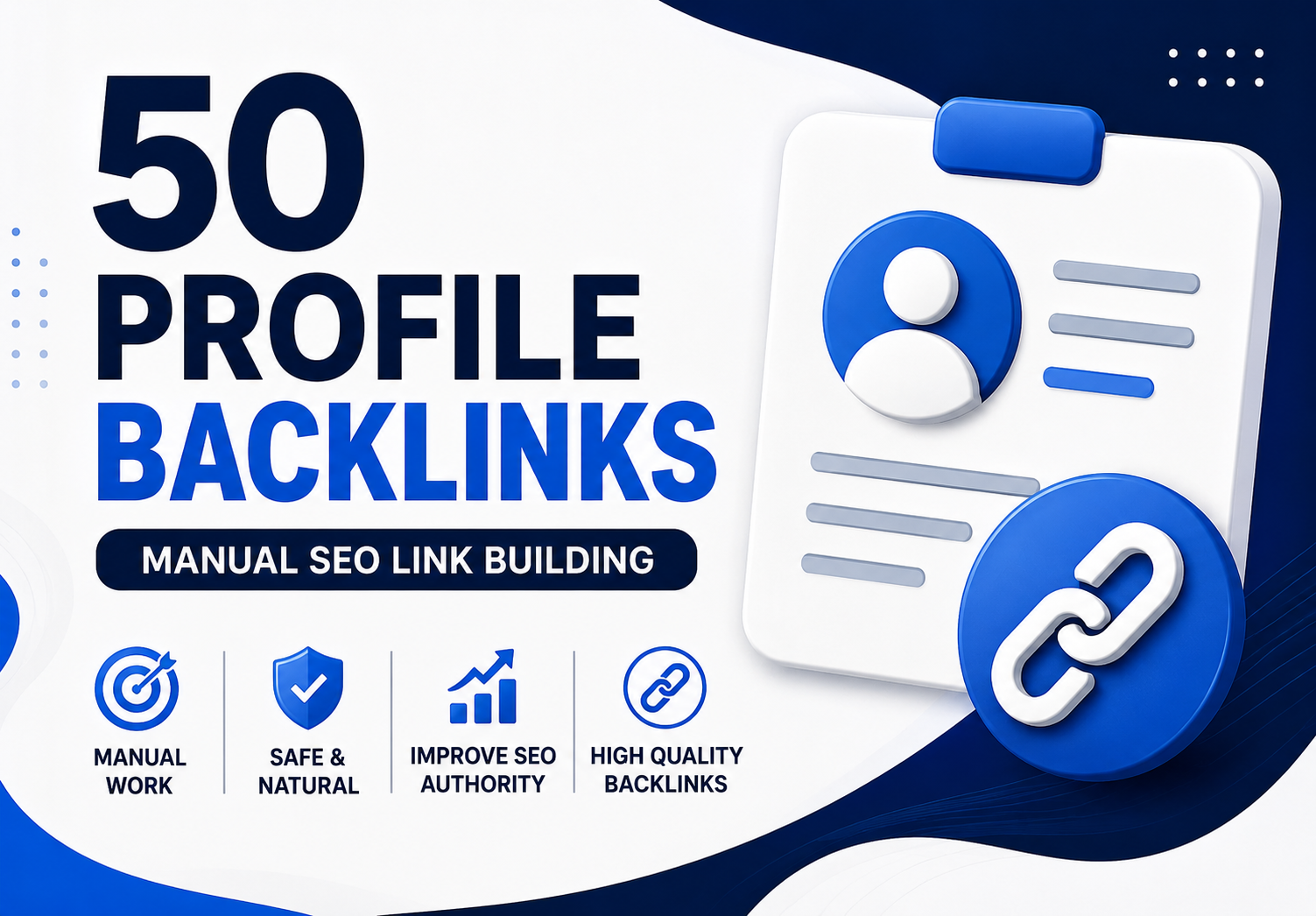 Build 50 Manual Profile Backlinks High DA DR