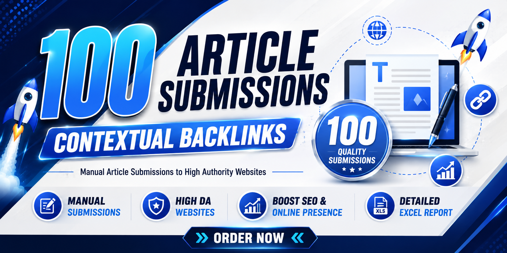 I Will Manually Submit 100 Articles to High DA Websites for SEO Backlinks