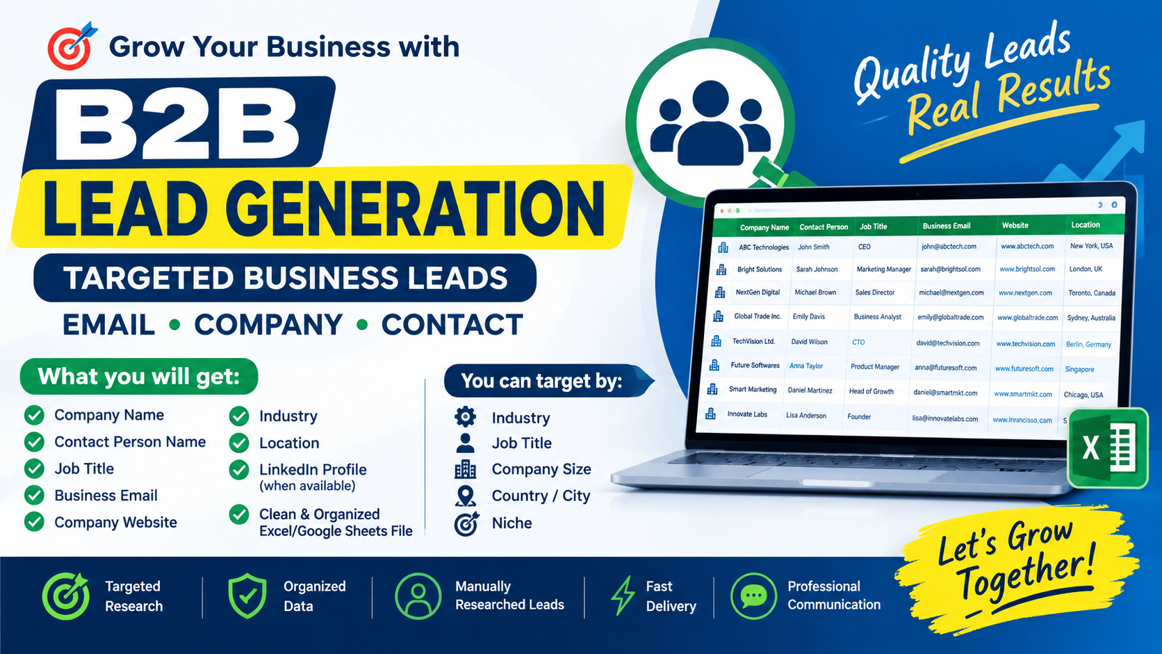 I will do targeted B2B lead generation and build a ve...