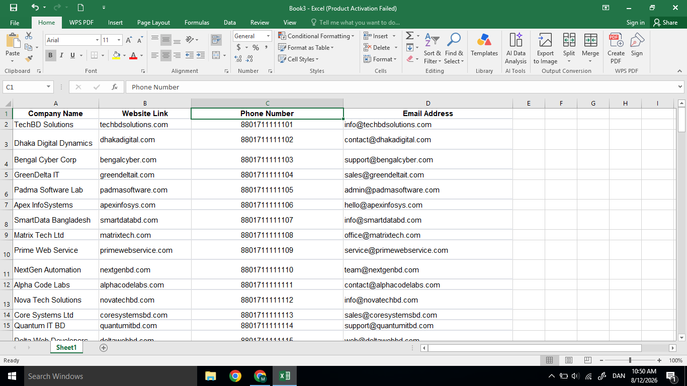 I will do targeted B2B lead generation and web research for any industry