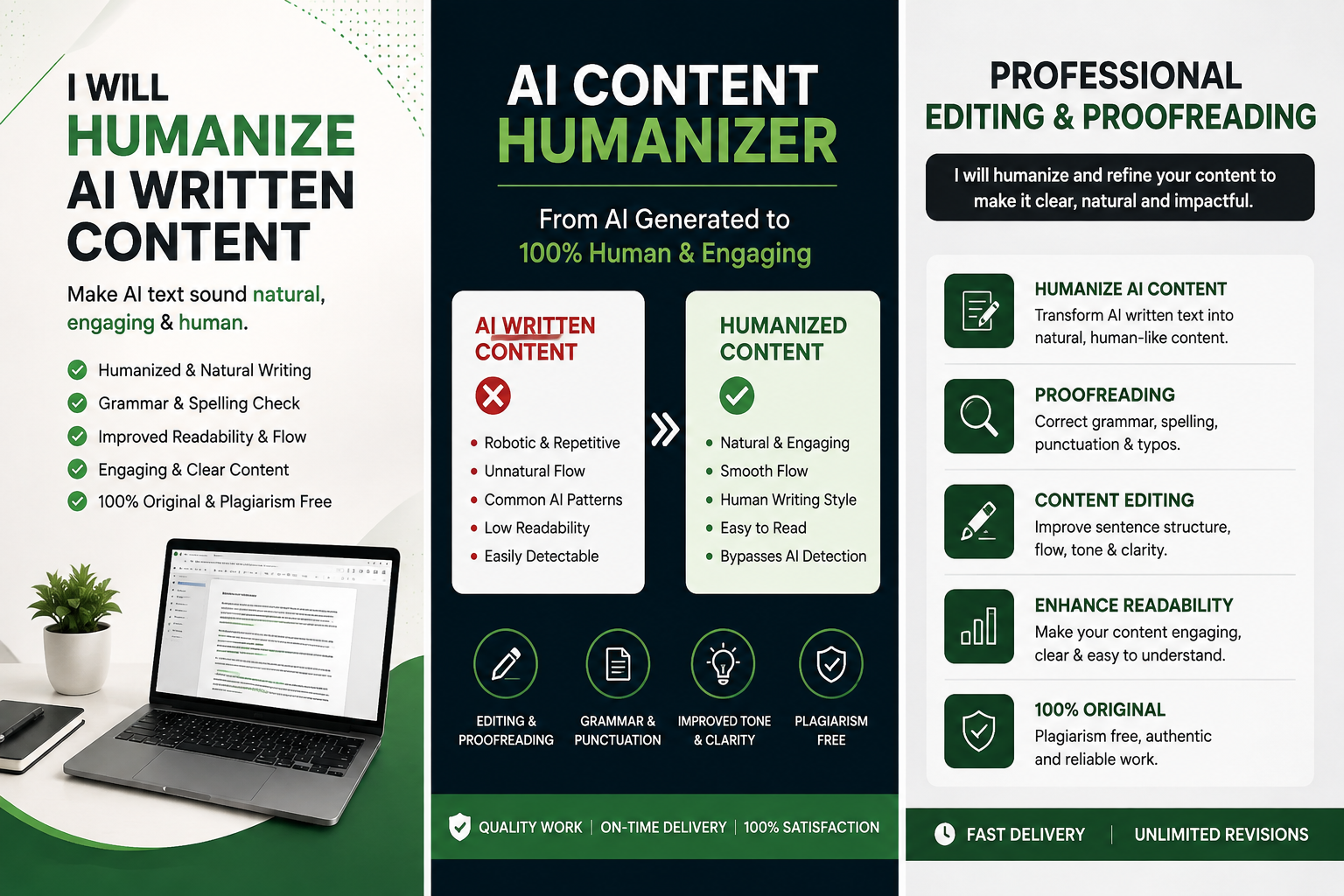 I will fact check, humanize and improve your ai generated content