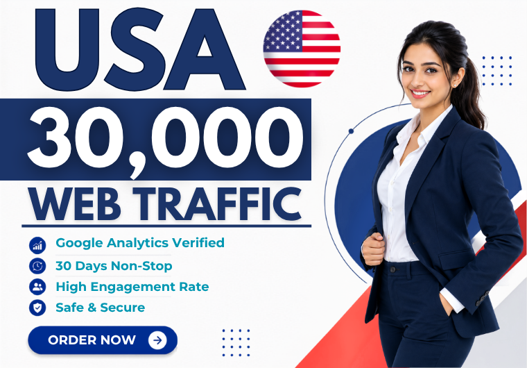 Send USA 30,000 Web traffic for 30 days