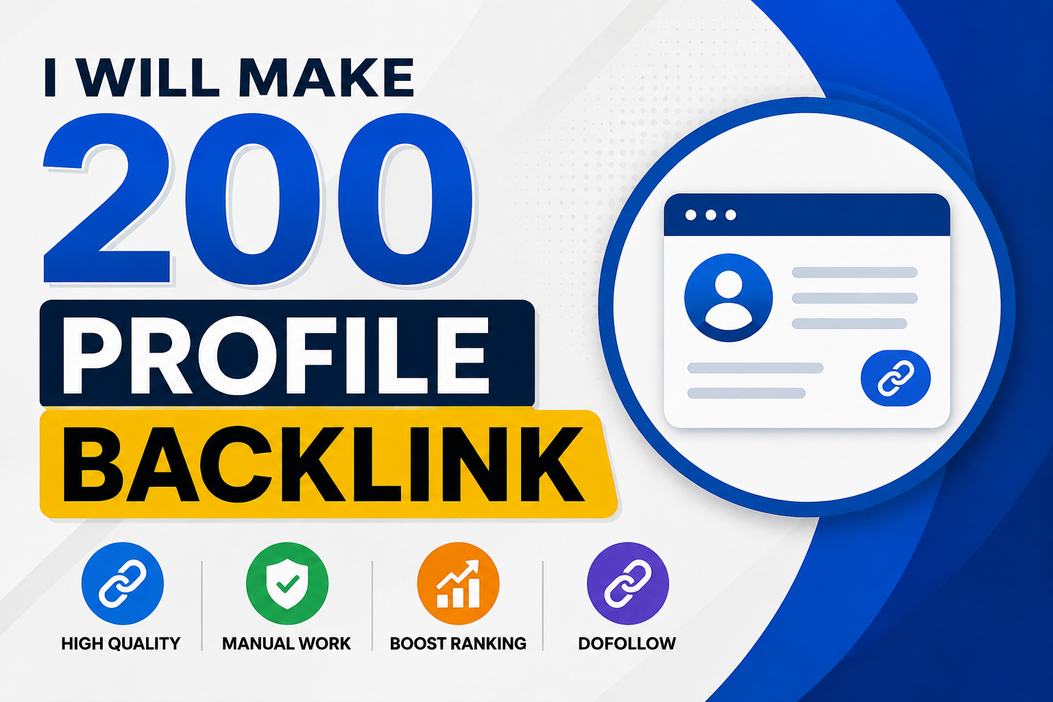 I Will Make 200 High-Quality Profile Backlinks for SEO