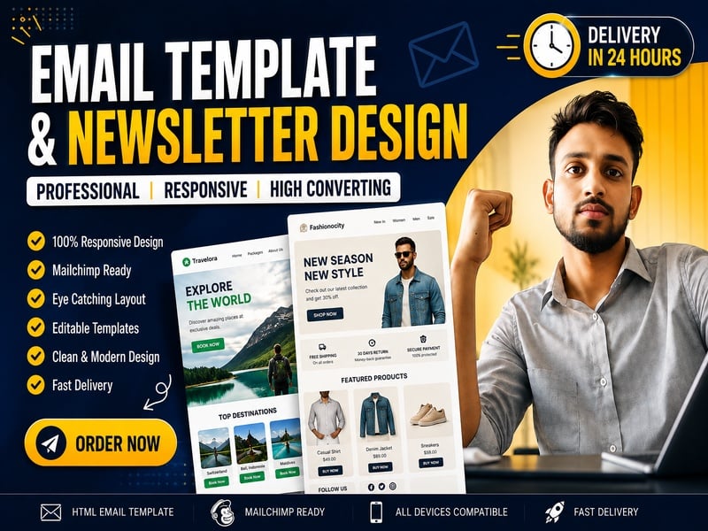 I will design responsive HTML email template and newsletter design 