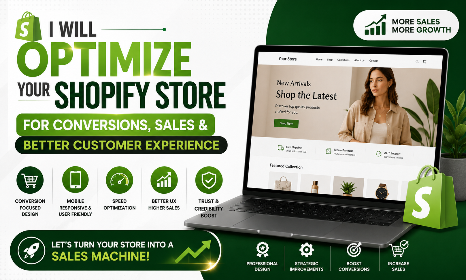 I will optimize your Shopify store for conversions, ...