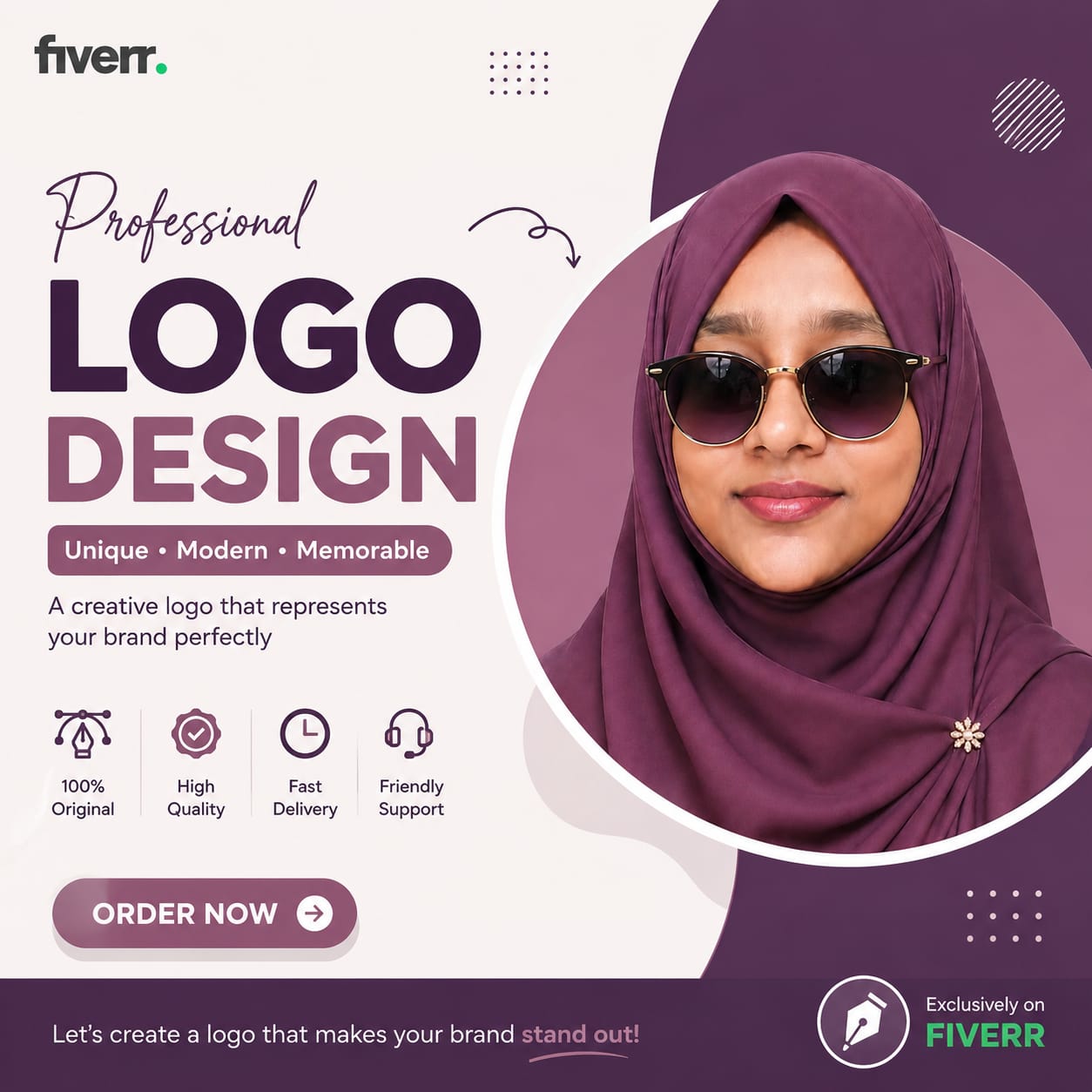 I will design a modern professional logo and brand identity for your business
