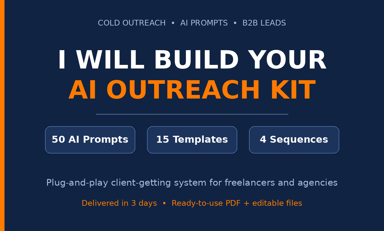 I will build your AI cold outreach kit with 50 prompt...