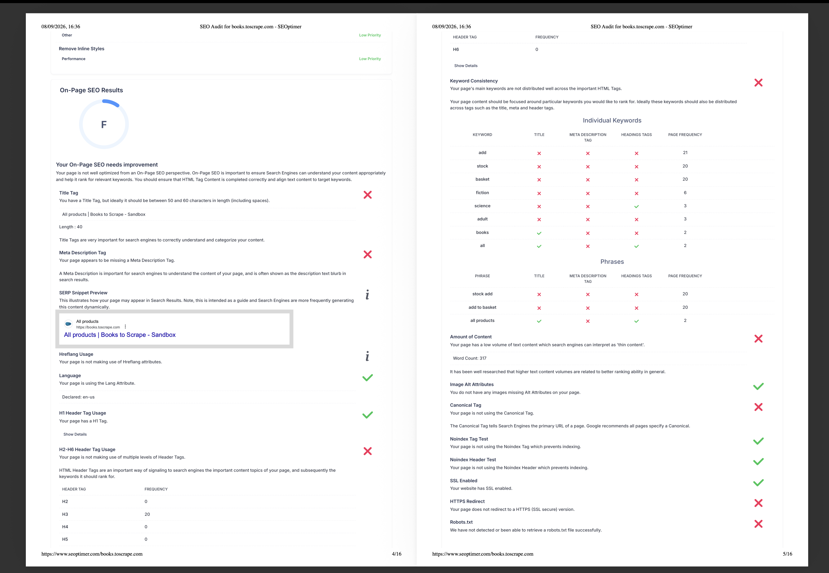 I will audit website and social media presence with action report