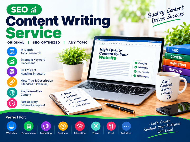 I Will Write a 1000+ Word SEO Optimized Article or Blog Post