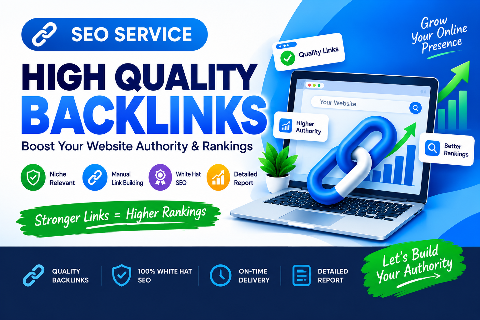 I will build Natural SEO Backlinks and Link Building