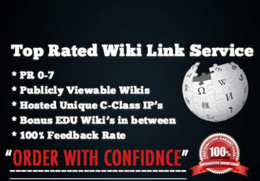 submit your article to get you 200 high PR wiki Backlinks Including real us edu sites