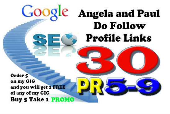 create VERIFIED 30 Angela and Paul Profile Links PR5 to PR9 for Fast Indexing