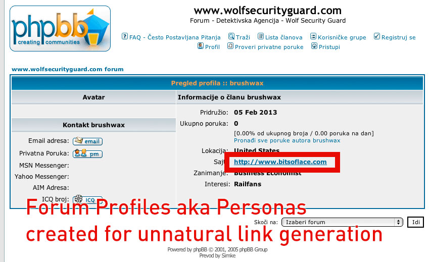Create angelina and paul type 30 PR6 to PR9 Forum Profile with anchor text in Profile page