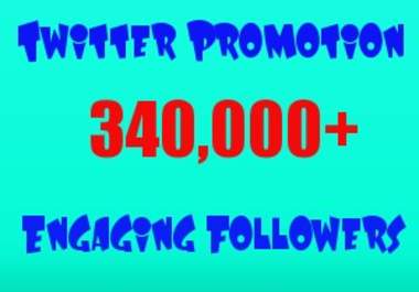 promote anything you want to my 340,000 + engaging Twitter followers