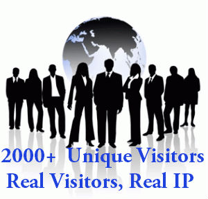 send 2000 unique and real VISITORS to your website 