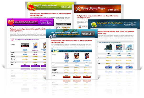 10 affliliate review ready made websites
