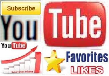 give your YOUTUBE video 7000+ Views, 30+ likes, 1+ Favorites and 1+ Subscribers