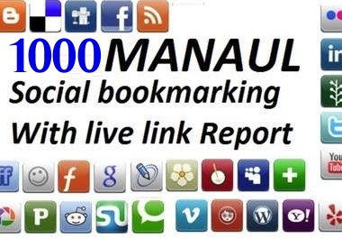 social BOOKMARK your site on 1000 Social bookmarking sites with Rss + Ping + Report