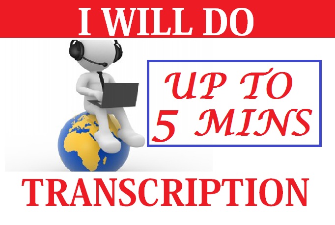 Do Transcription For Up to 5 min Audio or Video 