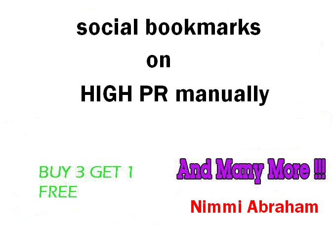 I will manually Bookmark in Top 30 PR8 to PR4 Social bookmarking sites for 