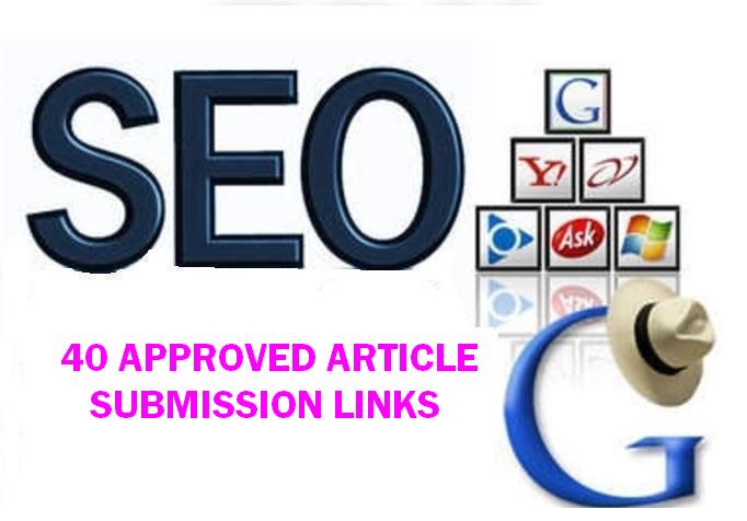 High Pr 40 article submission sites 