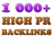 build over 1000 High PR backlinks to your site to give more authority 