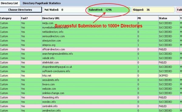 submit your site to 1000 High Quality Web Directories for one way SEO backlinks