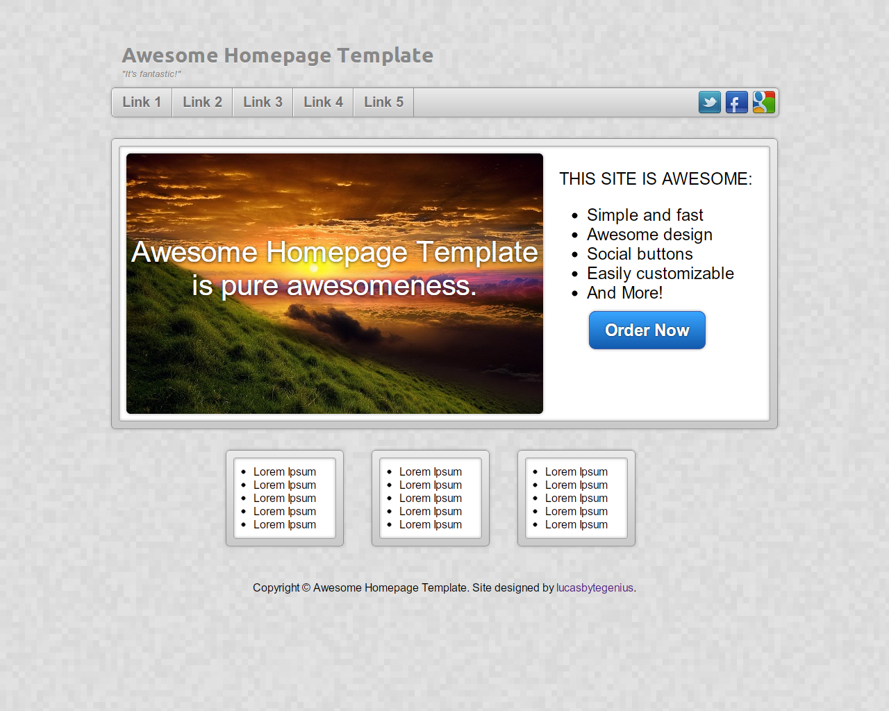 an awesome homepage template