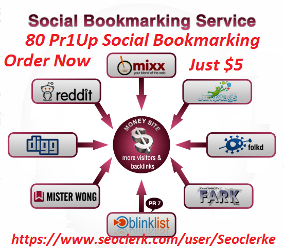I will make 80 high quality social bookmarking sites from PR1Up