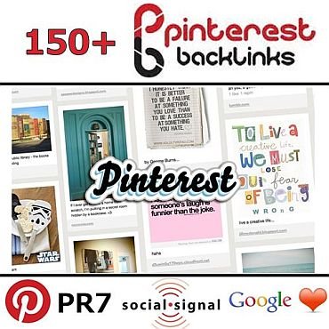 will make 150 Pinterest Backlinks, 150 Incoming from PR7 Domain Best Social Media Signals to Boost Google Rankings and Traffic, Social Signals for