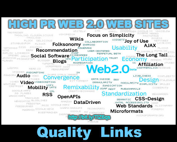 give you a List to 500 HIGH PR WEB 2.0 WEB SITES