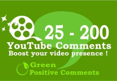 give You 100 SUPER Comments to Your Youtube Videos + 20 Likes to Boost popularity for