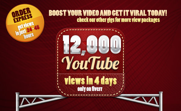 give you 12,000+ youtube video views in Not Less than 4 days