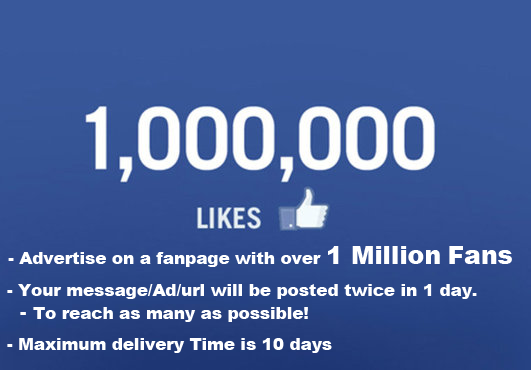  post your message TWICE to over 1 MILLION Facebook fans