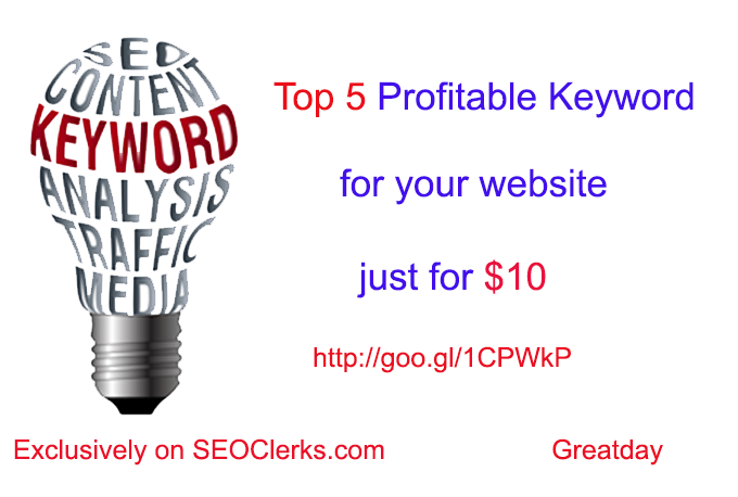 Do Keyword Research to find Top 5 words 