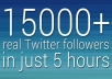 add Super Duper Fast 15000+ REAL twitterr followers to your twiter profile in just 8 hrs without password