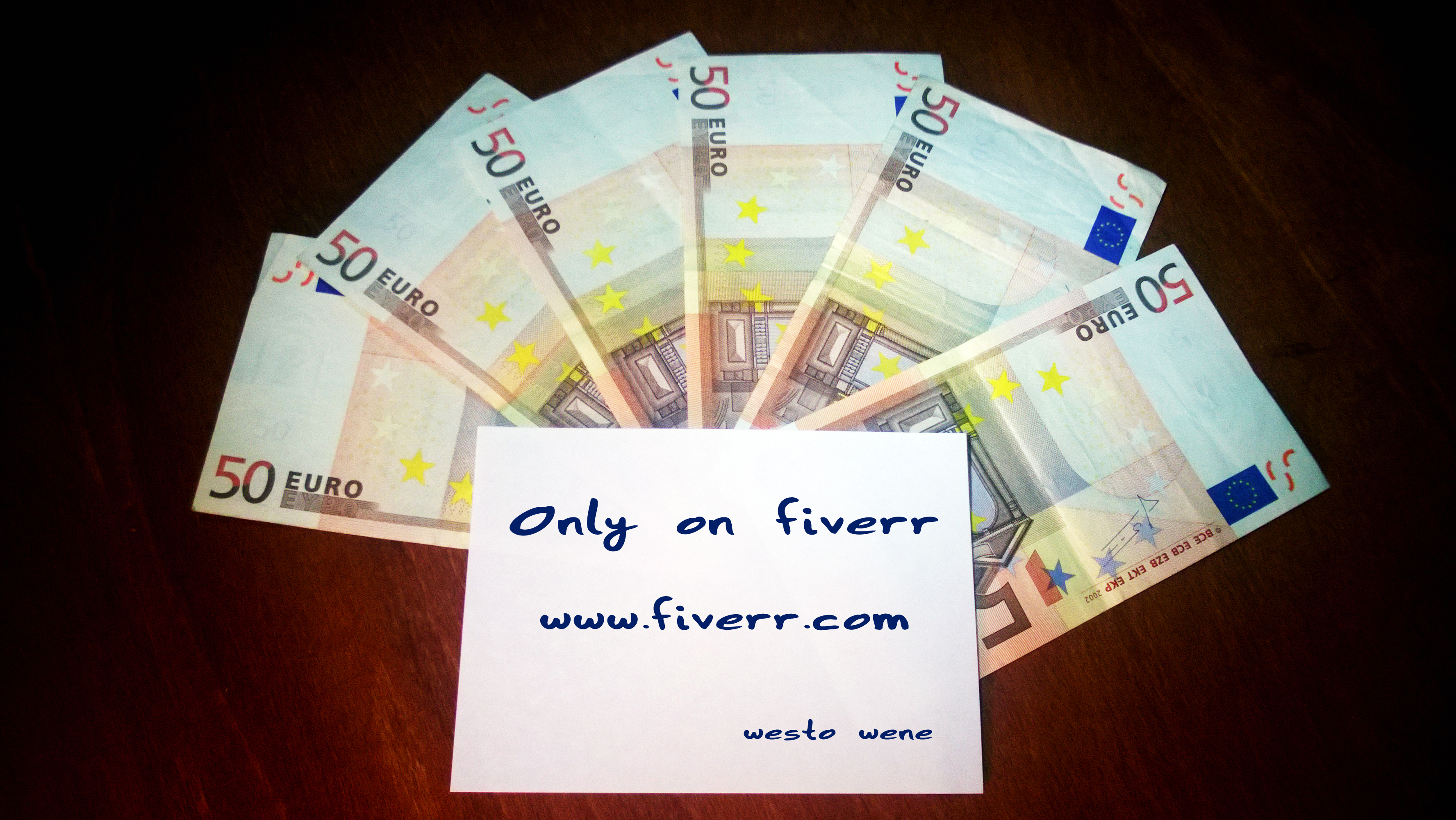 I will put your Logo or Message on paper with money