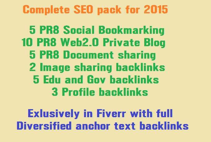Do Complete SEO pack with Bookmarks, PBN and PDF links