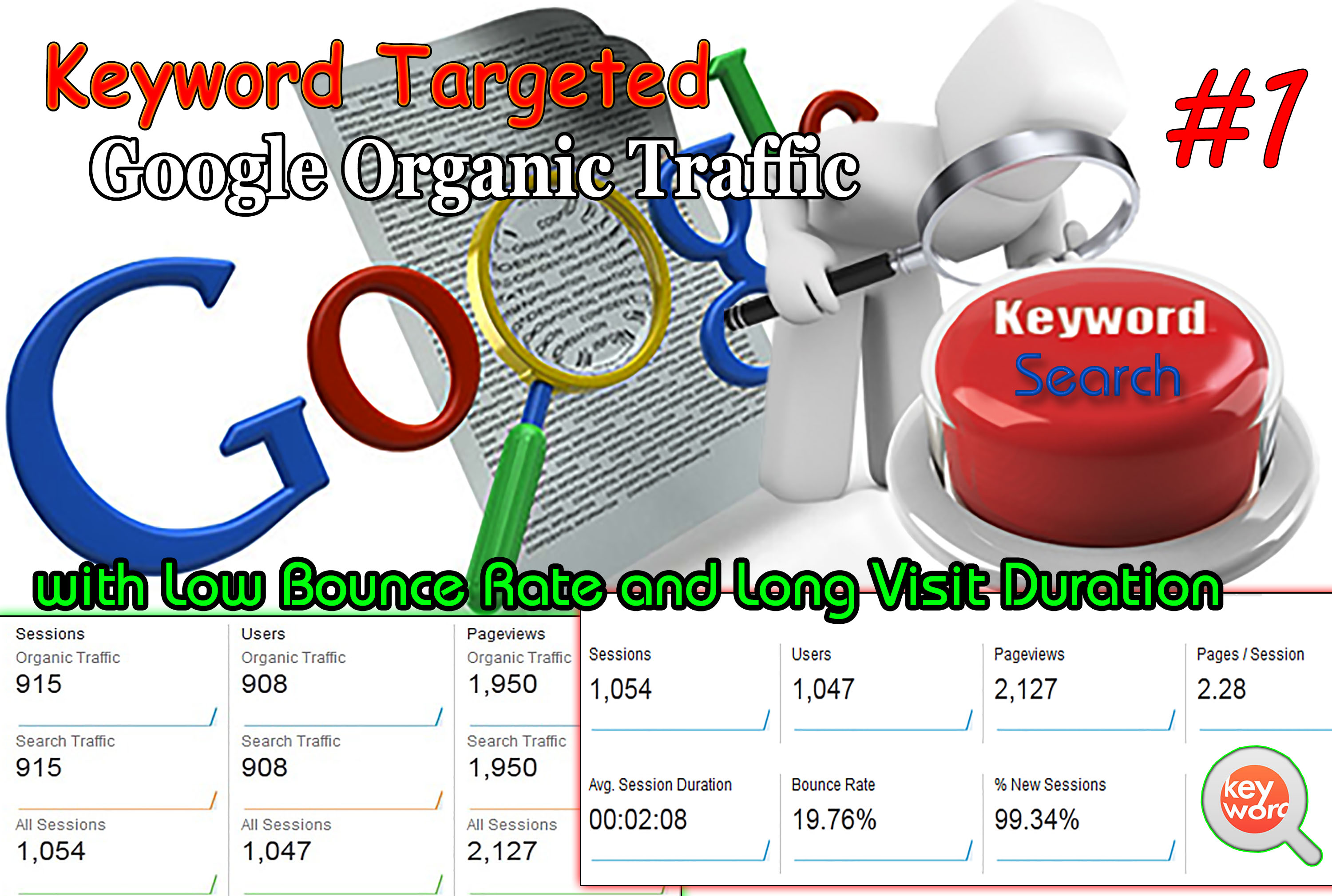 Unlimited Keyword Targeted Google Organic Traffic with Low Bounce Rate