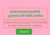 Build Eminent Backlink pyramid with 5000 PROFILES,most Dofollow,includes some edu gov,good  by using xrumer senuke service scrapebox:)