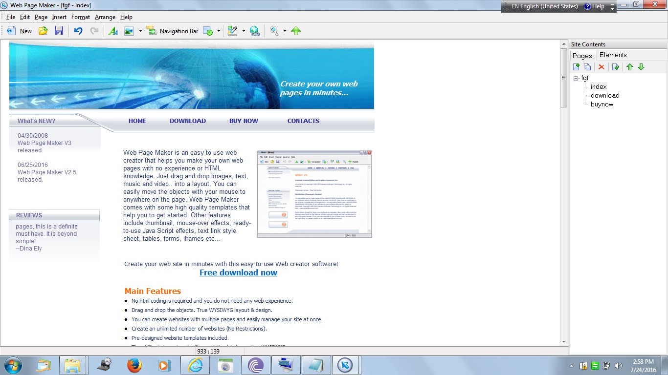 I will give you WEBPAGE Maker Sofware