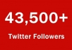 ** give you 43,500+ Real Twitter FOLLOWERS super fast without your password we just need ur account user name real service in 7 hours **