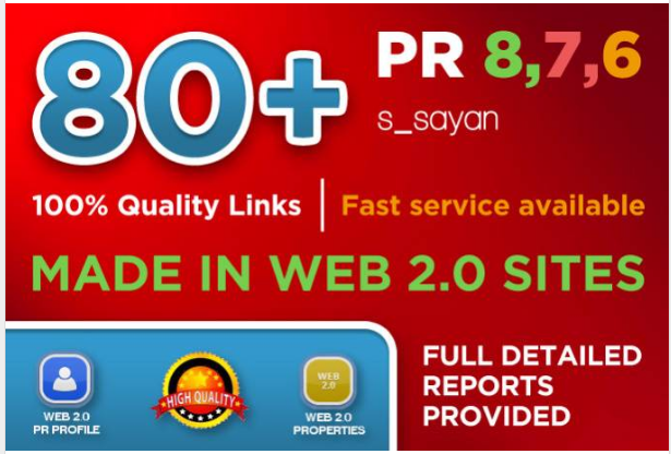  create 80 Real High Pr BACKLINKS, Dofollow PR8, PR9, Authority, Anchor