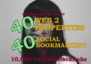 build MANUALLY a Link Wheel on 40 Web2 + 40 Social Bookmarking + 10,000 Verified Blog Comments on Them 