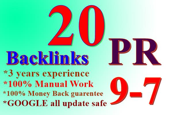 Promote Your Website With 20 PR 9-7  Backlinks