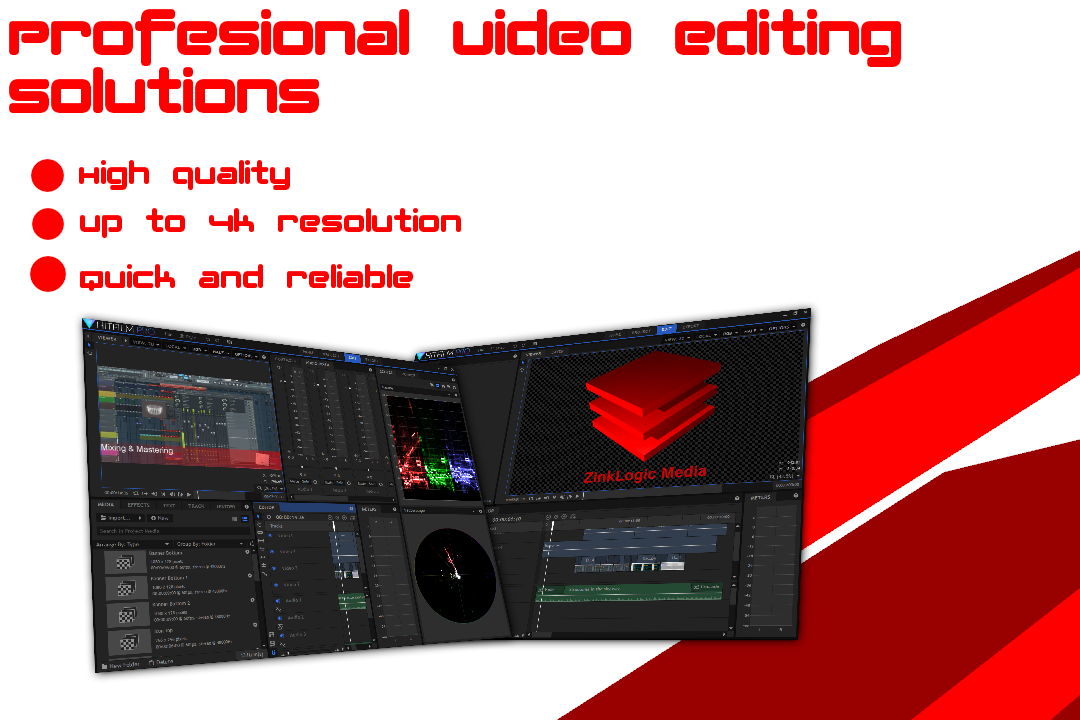 Get your video edited! Resolutions up to 4k!