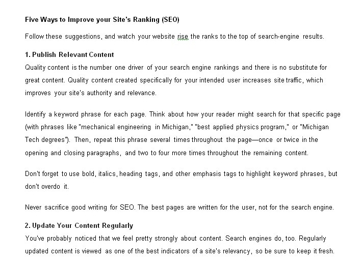 Five Ways to Improve your Site&rsquo s Ranking SEO