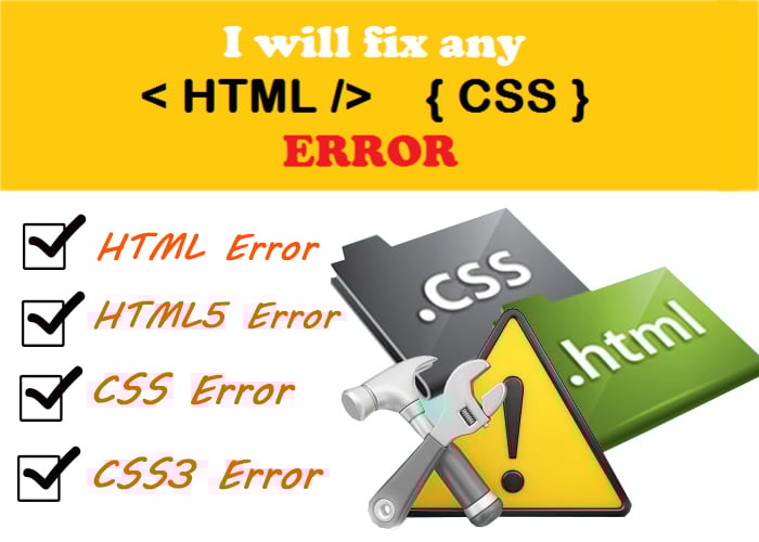 Fixing any kind of Bug or Error in HTML,CSS