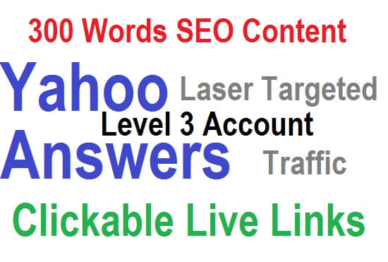 Write and post 200 words SEO Content on Yahoo answers